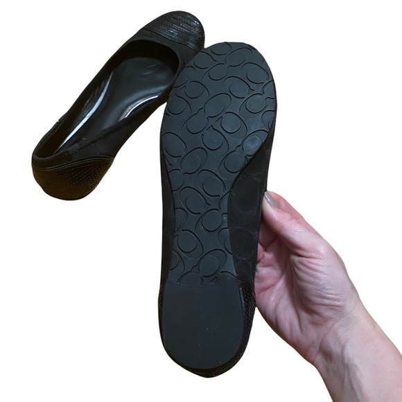Coach Black Sequins Round Toe Ballet Flats Black Size 7 NEW - Picture 2 of 6